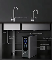 Purificateur d'eau domestique ultra-mince gris de luxe à installer sous l'évier avec filtration en 4 étapes et filtre minéral pour une eau potable saine