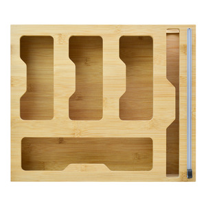 Bamboo <b>Drawer</b> Organizer With Partitions Rectangular Storage Trays For Kitchen Use - Product Image 1