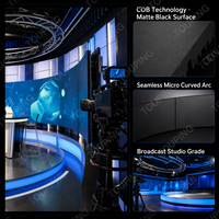 Video Wall LED COB Siap 5G 0.78mm 0.9mm 1.2mm 1.5mm Layar Mikro Lengkung 600-800 Nits DCI-P3 untuk Studio Siaran Langsung