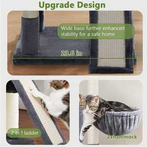 Árbol para Gatos de Madera y Sisal de Alta Calidad, Lujoso, Moderno y Ecológico, de 4 Niveles, con Postes Rascadores para Gatitos, Ideal para Interiores, Halloween y Navidad - Product Image 4