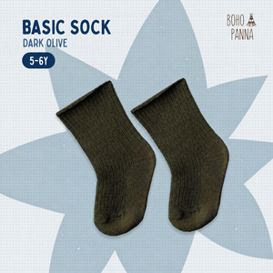 BOHOPANNA Chaussettes en coton olive foncé pour enfants, taille 5 6Y, confortables, respirantes, souples, matériau de qualité supérieure, confort quotidien - Product Image 1