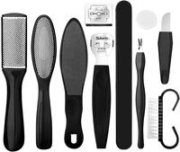Kit de pédicure électrique 10-en-1 avec écran LCD, lime, brosse et ponceuse pour éliminer les peaux mortes et les callosités