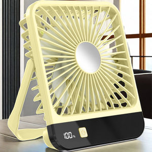 โต๊ะทำงานขนาดเล็กแบบพกพา2024 USB หน้าจอ LED แบบชาร์จไฟได้พัดลมพกพามีแบตเตอรี่ไฟฟ้าขนาดเล็ก - Product Image 1