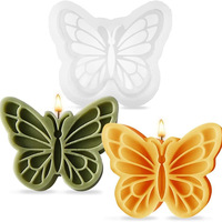Moule en silicone 3D Fleur et Papillon pour bougies parfumées DIY, gypse d'aromathérapie, décoration de clip de ventilation de voiture, ornement suspendu