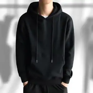 Rahat gevşek özel erkekler boy uzun kollu polar kazak düz erkek Hoodies ve tişörtü