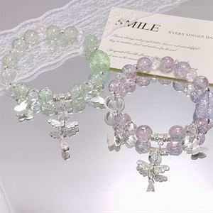 Exquisite Butterfly Pendant Colorful Crystal <b>Bracelet</b> Sweet Colorful <b>Beads</b> Lucky <b>Bracelet</b> Versatile Style Korean <b>Bead</b> <b>Bracelet</b> - Product Image 1