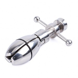 Entrenador Anal de acero inoxidable para mujeres y hombres, tapón Anal de apertura ajustable que expande los juguetes con llave - Product Image 3