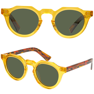Lunettes <span class=keywords><strong>de</strong></span> soleil polarisées à coutures polygonales pour femmes et hommes, verres optiques UV400 avec montures en acétate blanc - Product Image 1