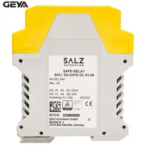 GEYA Industrial automation emergency stop normally closed DC/AC 24 V +/- 10 % gate low voltage starter safety relay for dc motor