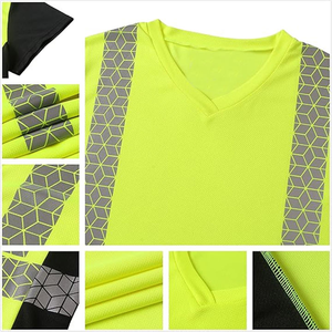 Hot Sales Construction Work Reflective Safety Vest Hi <b>Vis</b> Cotton Short Sleeve <b>T</b> <b>Shirt</b> with Custom Logo Support - Product Image 4