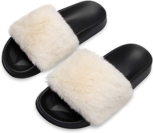 Pantofole di lana di natale piattaforma camera da letto <span class=keywords><strong>visone</strong></span> peluche pelliccia soffici pantofole morbide donna scivoli sfocati pantofole da casa pelose - Product Image 6