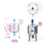 Cuve de chauffage et d'agitation en acier inoxydable sur mesure de 100 L, équipement de mélange de liquides avec homogénéisateur et agitateur, en promotion