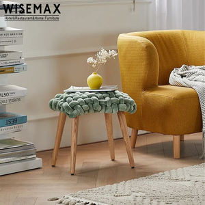 เฟอร์นิเจอร์ WISEMAX ดีไซน์ใหม่ โซฟาห้องนั่งเล่นน่ารัก พร้อมออตโตมันผ้ากำมะหยี่ถักเชือกขนาดเล็ก สำหรับบ้านและวิลล่า - Product Image 2