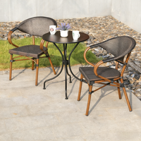 Ensemble quatre pièces de tables et chaises d'extérieur en rotin à prix de gros pour cour et jardin – Table et chaises de loisirs pour le thé