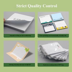 Blocs-notes autocollants personnalisés avec logo pour étudiants, 3x3 pouces, notes adhésives aux couleurs vives, bloc-notes vierge pour le bureau - Product Image 5