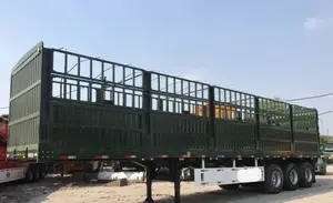 중국에서 만든 새로운 스타일 3 축 4 축 80 톤 측벽 울타리 스테이크 트럭 세미 트레일러 화물 및 가축 용