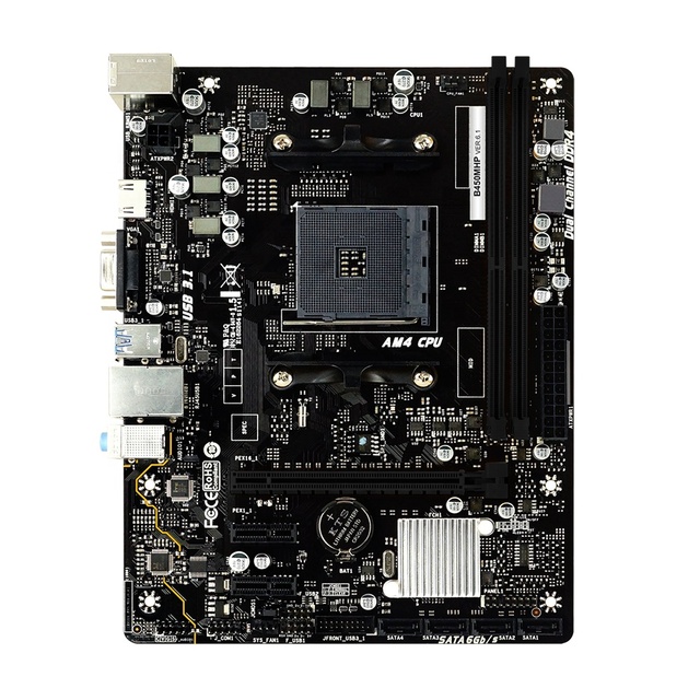 New Gadgets Desktop Computer AMD Biostar B450 Micro-ATX PC Motherboard Double DDR4 Memory Channel 32GB SATA Hard Drive Interface