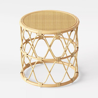 Petite table basse en rotin véritable, table d'appoint pour petit appartement, style nordique, salon, maison d'hôtes, design tressé indonésien