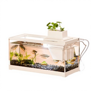 <span class=keywords><strong>Acquario</strong></span> da Tavolo in Plastica per Pesci Tropicali, Piccolo <span class=keywords><strong>Acquario</strong></span> per Guppy, <span class=keywords><strong>Ciclidi</strong></span>, Gamberetti con Filtrazione, Riscaldamento Silenzioso e Allevamento - Product Image 1