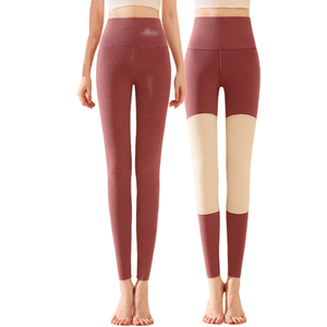 เลกกิ้งกันหนาวเอวสูงบุขนหนานุ่มสำหรับผู้หญิง ผลิตจากผ้าโพลีเอสเตอร์ถักนุ่มพิเศษ ความยาวระดับข้อเท้า - Product Image 3