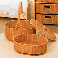 Panier de rangement multifonctionnel en bois de bambou pour fruits et légumes de conception classique pour un usage domestique porte-plateau décoratif de table