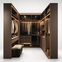 Modern Wooden Wardrobe Closet System Armoire Almirah Solid Wood Custom Wardrobe Bedroom Furniture Walk in Closet Cabinet Drawer