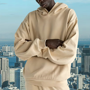 Sudadera con capucha recortada desgastada con logotipo personalizado ropa de calle de algodón de peso pesado para fabricación al por mayor de efecto de pulverización de impresión de hojaldre - Product Image 5