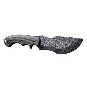 Cuchillo Desollador de Acero de Damasco de Calidad Premium con Mango Ergonómico, Cuchillos Desolladores Personalizables OEM con Funda de Cuero - Product Image 1