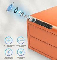 Nouvelle Arrivée en Gros : Coffre-fort à Bijoux en Cuir Blanc avec 2 Tiroirs, Code d'Empreinte Digitale et Clé, Grande Capacité de Rangement pour Collections