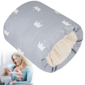 Bé ăn cánh tay gối, bông mềm chai điều dưỡng cánh tay gối cho trẻ sơ sinh, xách tay và có thể giặt được (vương miện màu xám) - Product Image 1