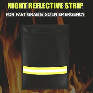 Hot 15x11 Inches Fireproof Safe <b>Document</b> <b>Bag</b> - Waterproof with Upgraded Zipper for A4/A5 Valuables Cash Passport Laptop (Gray) - Product Image 1