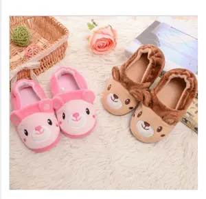 Promozione hotsale all'ingrosso accetta logo personalizzato morbida pelliccia di volpe peluche inverno amore carino rosa bambini <span class=keywords><strong>orso</strong></span> pantofola interna - Product Image 1