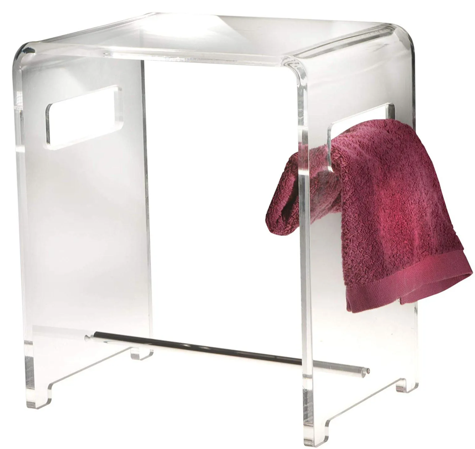 Şeffaf akrilik Backless duş tezgahı tabure sandalye banyo duş oturağı