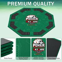 Table de poker pliable octogonale GRGM RQ23026 de 48 pouces pour 8 joueurs, surface en feutre, plateaux à jetons, porte-gobelets, sac de transport inclus