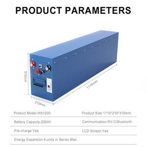 Paquete de Baterías Líquidas WIREN W51200 51.2V 200Ah, Sistema de Almacenamiento Solar de 10kWh, Expandible en 4 Series, LCD, Bluetooth, CAN Bus, 6000 Ciclos - Product Image 4