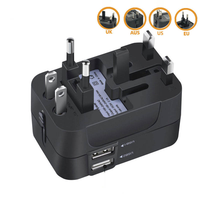 Adaptateur de voyage international Justlink 2.1A avec prise UK US AU EU, 2 prises USB et sortie 18W