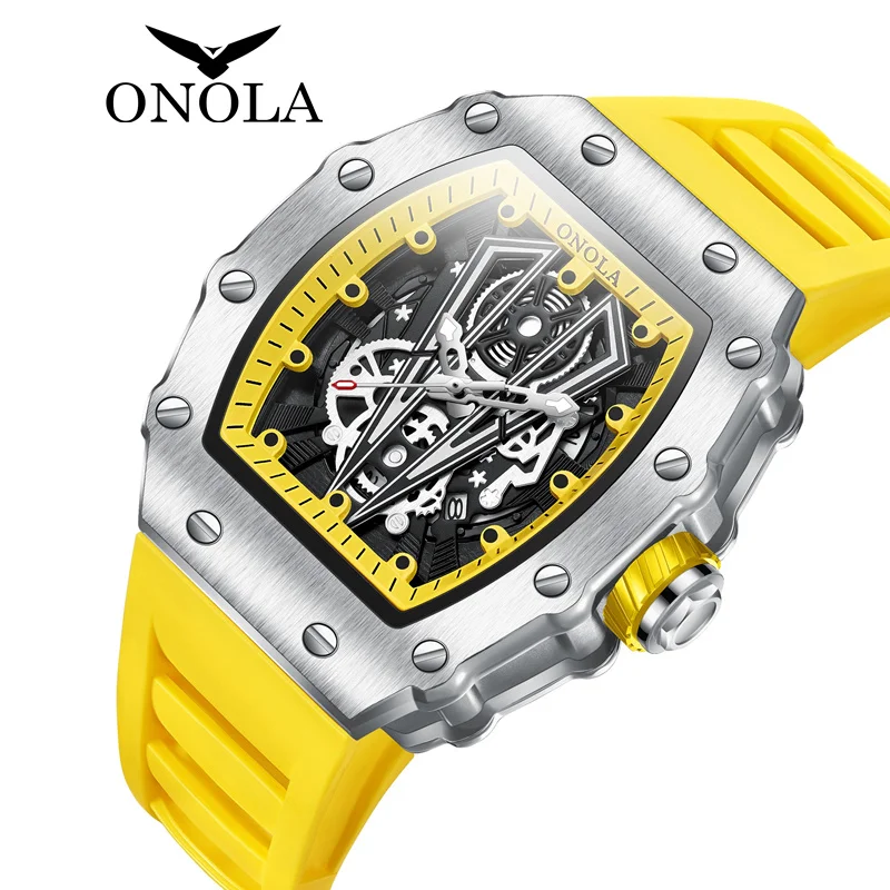 ONOLA 3826 Luxury Men's Quartz Wristwatches - Skeleton Luminous