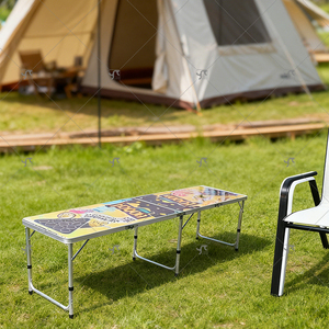 Mesa de Juego Plegable Portátil y Ajustable para Exteriores, Personalizable, con Luces LED, para Uso en la Playa, con Marco de Aluminio Resistente y Superficie de MDF, para <span class=keywords><strong>Beer</strong></span> Pong - Product Image 5