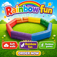 Terrain de jeu gonflable rapide à monter, type Rainbow Gaga Arena, avec base en PVC robuste pour sports de plein air et location de festivals