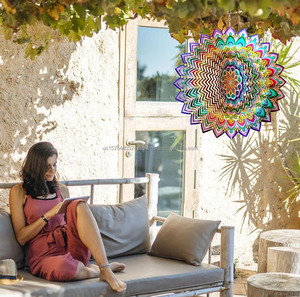 Tourniquet à vent en acier inoxydable 3D, sculpture éolienne, cadeaux porte-bonheur pour femmes, mères, pères, hommes, décoration intérieure et extérieure - Product Image 2