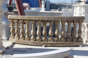 Balustres en pierre <span class=keywords><strong>Maison</strong></span> Balustrades décoratives extérieures en marbre Beige blanc Balustrade de balcon en pierre - Product Image 3