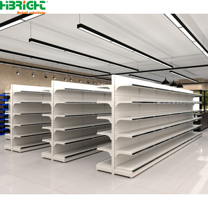 Retail Supermarket Shelves Pegboard Display <b>Rack</b> White Blue Store Shelving System for Grocery Shop - Product Image 3