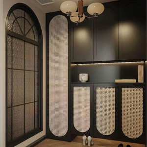 Armoire de salon modulaire écologique en bois avec portes à panneaux plats - Grande capacité de rangement pour chambre à coucher, bar à domicile et plus encore - Product Image 1