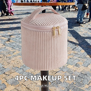 4Pcs Công Suất Lớn Bông Trang Điểm Túi Thiết Lập Du Lịch Xách Tay Tổ Chức Lưu Trữ Với Dây Kéo Đóng Cửa Phong Cách Quốc Gia Cho Phụ Nữ - Product Image 2