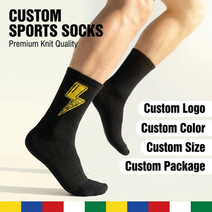 Chaussettes de sport personnalisées avec logo ODM, chaussettes de sport en coton léger et rembourrées, chaussettes de sport tricotées pour le cyclisme - Product Image 1