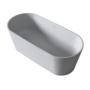 Baignoire en surface solide pour projet hôtelier, avec drain et trop-plein, pour baignoires isolantes thermiquement gris clair et hôtels - Product Image 5