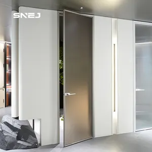 Einterior d yüksek kalite modern alüminyum giriş esnek cam döşeme kanatlı kapılar iç için gömme kapı