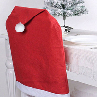 Weihnachtsmützen-förmiges Stuhlset, Stuhlbezug, für Zuhause und Restaurant, Weihnachtliche Esstisch-Atmosphäre-Dekoration, Party-Dekoration