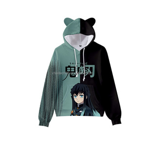 Sudadera con Capucha con Diseño de <span class=keywords><strong>Anime</strong></span> Japonés de Fantasmas - Diseño de Orejas de Gato en Impresión 3D para Adultos y Niños - Product Image 2