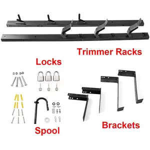 Jh-Mech Eenvoudig Plaats Veilig 2 Plaats Afsluitbare Trimmer Landschap Aanhangwagen Rack Geschikt Voor Landschapstrailers Metalen Trimmer Rek